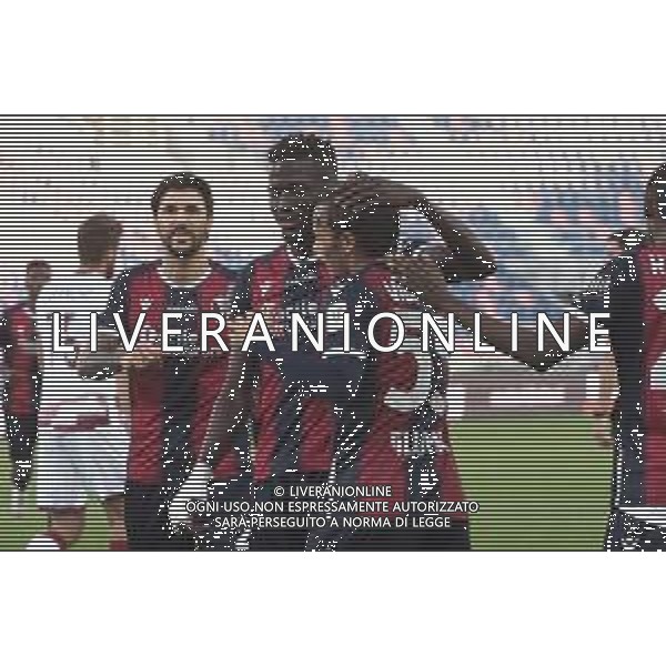 Bologna Calcio vs Reggina 1914 - Italian soccer Coppa Italia match 2020/2021, 27 October 2020 Dall&#39;Ara Stadium, Bologna, Italy Photo showing: 271020 - sport calcio coppa Italia - Bologna-Reggina - Emanuel Vignato jubilates after scoring the goal 1-0 @LM/Michele Nucci AG ALDO LIVERANI SAS