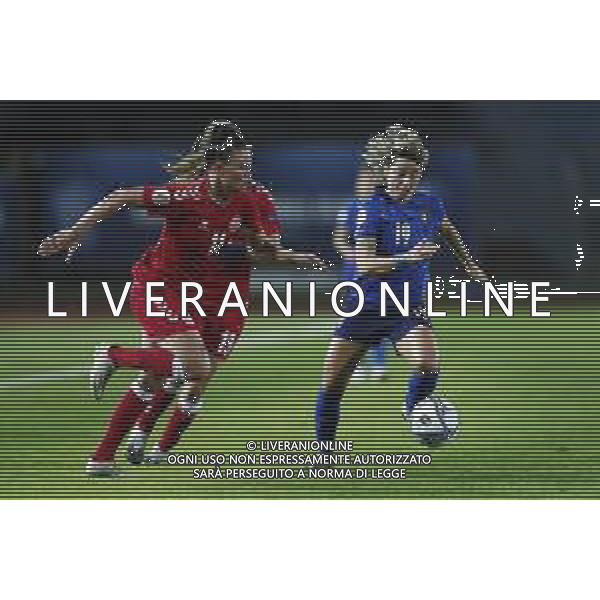 ITALIA vs DANIMARCA Qualificazioni al campionato europeo di calcio femminile 2021- 27/10/2020 nella foto: Valentina Giacinti (Italy) Katrine Veje (Denmark) ©Claudio Zamagni/Agenzia Aldo Liverani Valentina Giacinti (Italy) Katrine Veje (Denmark) during UEFA Women\'s Euro 2021 qualifying match between ITALY and DENMARK in Empoli on October 27 2020 photo credit by Claudio Zamagni/Aldo Liverani Photo Agency / AGENZIA ALDO LIVERANI SAS