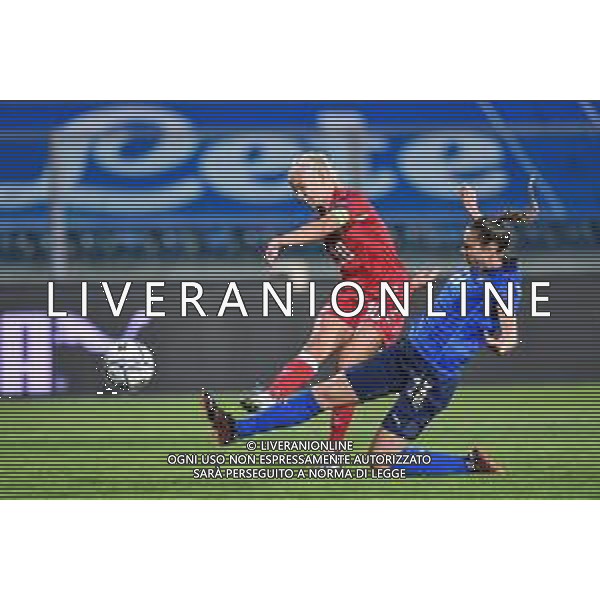 ualificazione Euro 2022 - Italia femminile vs Danimarca - Italian Soccer Team, 27 October 2020 empoli, Italy Photo showing: Pernille Harder (Danimarca), Cecilia Salvai (Italia) @LM/Lisa Guglielmi/ AGENZIA ALDO LIVERANI SAS