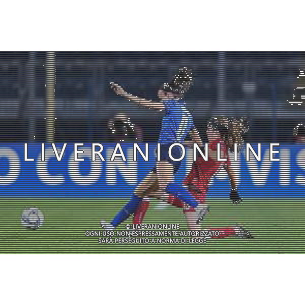 Euro 2022 Qualifiers - Italy Women vs Denmark - Italian Soccer Team, 27 October 2020 empoli, Italy Photo showing: Barbara Bonansea (Italia), Sofie Junge Pedersen (Danimarca) @LM/Lisa Guglielmi/ AGENZIA ALDO LIVERANI SAS