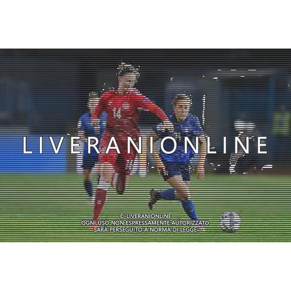Euro 2022 Qualifiers - Italy Women vs Denmark - Italian Soccer Team, 27 October 2020 Carlo Castellani Stadium, empoli, Italy Photo showing: Valentina Cernoia (Italy), Nicoline Sorensen (Denmark) @LM/Lisa Guglielmi/ AGENZIA ALDO LIVERANI SAS