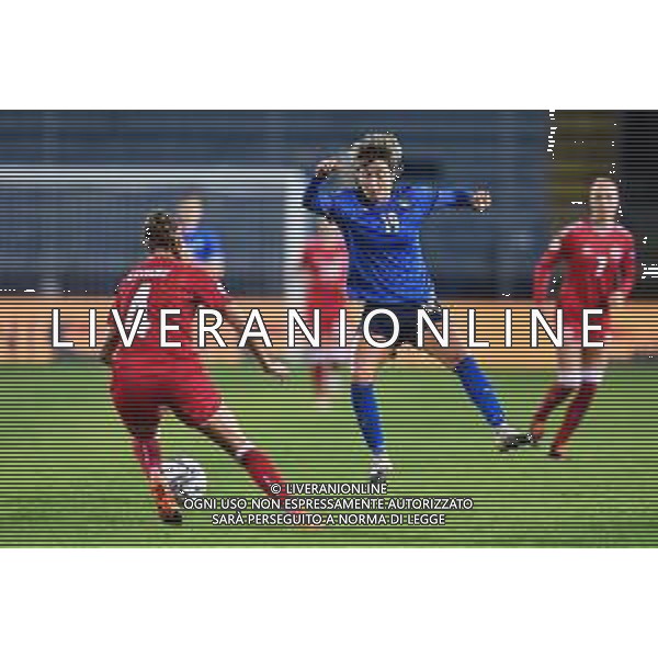 Euro 2022 Qualifiers - Italy Women vs Denmark - Italian Soccer Team, 27 October 2020 Carlo Castellani Stadium, empoli, Italy Photo showing: Valentina Giacinti (Italy), Rikke Sevecke (Denmark) @LM/Lisa Guglielmi/ AGENZIA ALDO LIVERANI SAS