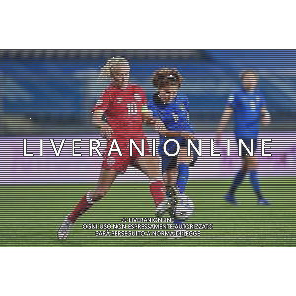Euro 2022 Qualifiers - Italy Women vs Denmark - Italian Soccer Team, 27 October 2020 Carlo Castellani Stadium, empoli, Italy Photo showing: Manuela Giugliano (Italy), Pernille Harder (Denmark) @LM/Lisa Guglielmi/ AGENZIA ALDO LIVERANI SAS