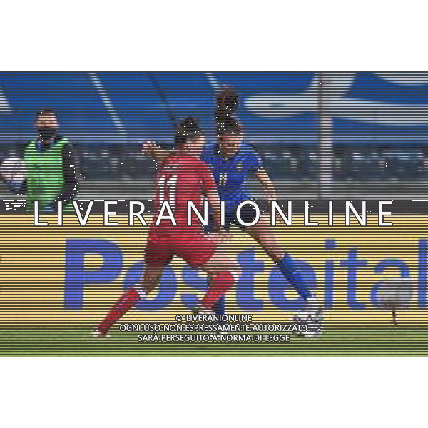 Euro 2022 Qualifiers - Italy Women vs Denmark - Italian Soccer Team, 27 October 2020 Carlo Castellani Stadium, empoli, Italy Photo showing: Barbara Bonansea (Italy), Katrine Veje (Denmark) @LM/Lisa Guglielmi/ AGENZIA ALDO LIVERANI SAS