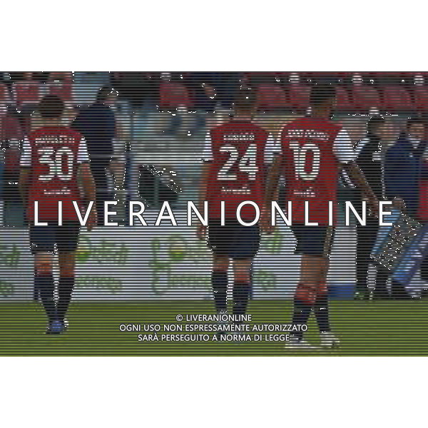 28-10-2020-CAGLIARI CALCIO-U.S.. CREMONESE. 3° TURNO COPPA ITALIA 2020/2021. ITALIA, SARDEGNA, CAGLIARI, STADIO SARDEGNA ARENA. SALVATORE MOI/ALDO LIVERANI SAS NELLA FOTO: ESULTANZA GOL FARAGO 1-0 CONTRO CREMONESE. / AGENZIA ALDO LIVERANI SAS