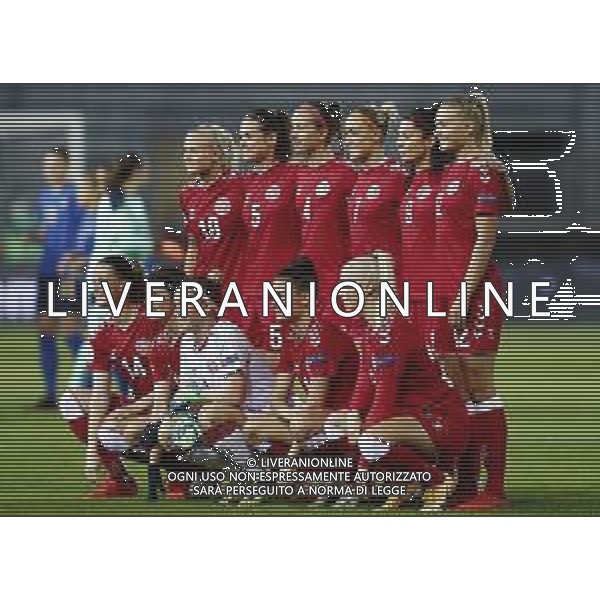 ITALIA vs DANIMARCA Qualificazioni al campionato europeo di calcio femminile 2021- 27/10/2020 nella foto: la formazione dell\'Italia ©Claudio Zamagni/Agenzia Aldo Liverani the lineup of denmark during UEFA Women\'s Euro 2021 qualifying match between ITALY and DENMARK in Empoli on October 27 2020 photo credit by Claudio Zamagni/Aldo Liverani Photo Agency
