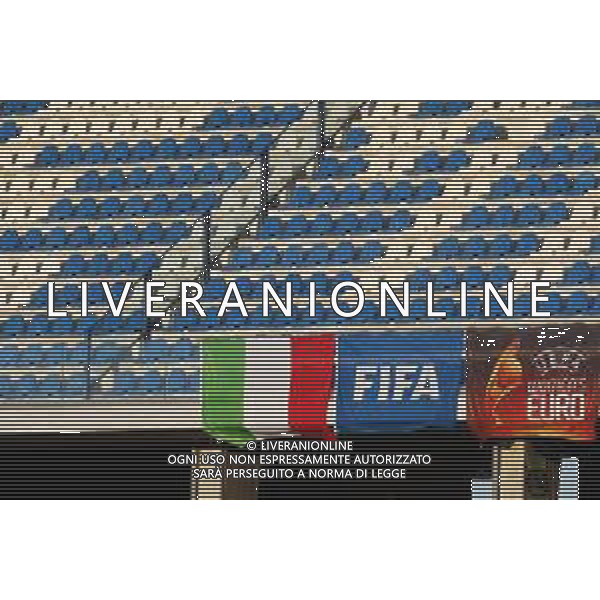 ITALIA vs DANIMARCA Qualificazioni al campionato europeo di calcio femminile 2021- 27/10/2020 nella foto: bandiere dell\'Italia fifa e uefa women\'s euro ©Claudio Zamagni/Agenzia Aldo Liverani Italy fifa adn uefa women\'s euro flags during UEFA Women\'s Euro 2021 qualifying match between ITALY and DENMARK in Empoli on October 27 2020 photo credit by Claudio Zamagni/Aldo Liverani Photo Agency