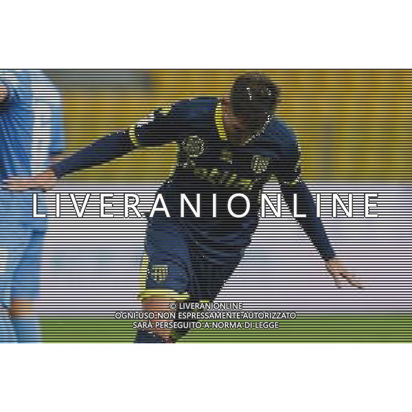 Parma Calcio 1913 vs Pescara Calcio - Italian soccer Coppa Italia match 2020/2021, 28 October 2020 Stadio Ennio Tardini, parma, Italy Photo showing: Andrea Adorante (Parma Calcio 1913) celebrates after scoring a goal @LM/Francesco Scaccianoce AG ALDO LIVERANI SAS