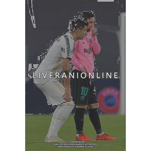©Falzone/Agenzia Aldo Liverani Torino 28.10.2020 Stadio Allianz Stadium Juventus vs Barcellona Champions League 2020/2021 Gruppo G Giornata 2 di 6 Nella foto : Alvaro Morata- Lionel Messi