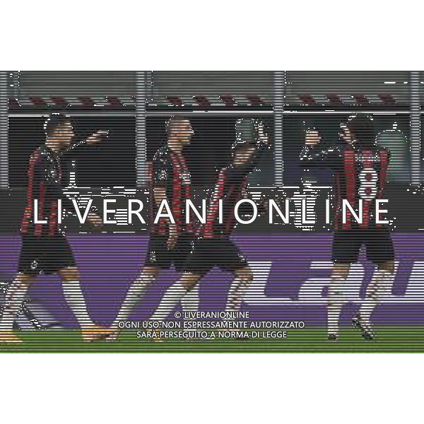 esultanza Milan dopo il gol dell’1 a 0 Milan vs Sparta Praga UEFA Europa League fase a gironi 2° giornata - gruppo H Milano 29-10-2020 Stadio Giuseppe Meazza - San Siro foto Roberto Garavaglia/agenzia Aldo Liverani sas