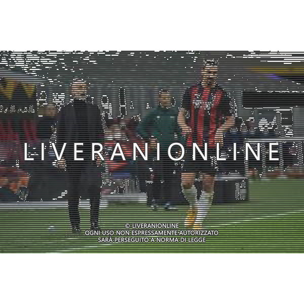 Stefano Pioli allenatore Milan SX e Zlatan Ibrahimovic (Milan) Milan vs Sparta Praga UEFA Europa League fase a gironi 2¬∞ giornata - gruppo H Milano 29-10-2020 Stadio Giuseppe Meazza - San Siro foto Roberto Garavaglia/agenzia Aldo Liverani sas / AGENZIA ALDO LIVERANI SAS