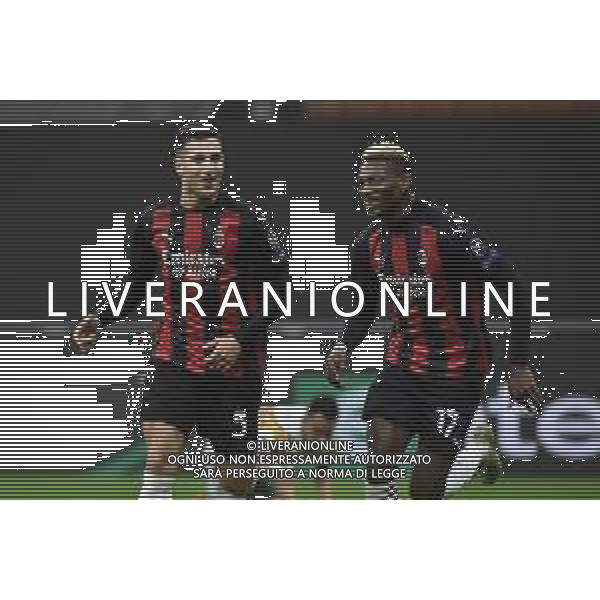 Diogo Dalot (Milan) SX e Rafel Leao (Milan) DX esultanza dopo il gol del 3 a 0 Milan Milan vs Sparta Praga UEFA Europa League fase a gironi 2° giornata - gruppo H Milano 29-10-2020 Stadio Giuseppe Meazza - San Siro foto Roberto Garavaglia/agenzia Aldo Liverani sas