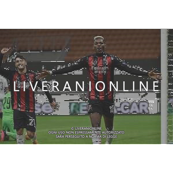 Rafael Leao (Milan) esultanza dopo il gol del 2 a 0 Milan e sulla SX Brahim Diaz (Milan) Milan vs Sparta Praga UEFA Europa League fase a gironi 2° giornata - gruppo H Milano 29-10-2020 Stadio Giuseppe Meazza - San Siro foto Roberto Garavaglia/agenzia Aldo Liverani sas
