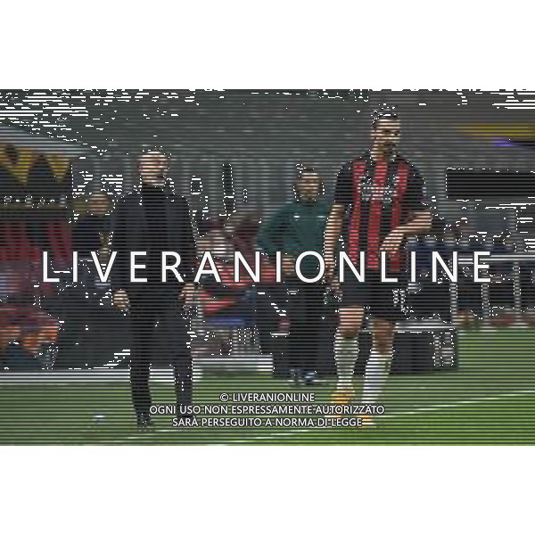 Stefano Pioli allenatore Milan SX e Zlatan Ibrahimovic (Milan) DX Milan vs Sparta Praga UEFA Europa League fase a gironi 2° giornata - gruppo H Milano 29-10-2020 Stadio Giuseppe Meazza - San Siro foto Roberto Garavaglia/agenzia Aldo Liverani sas
