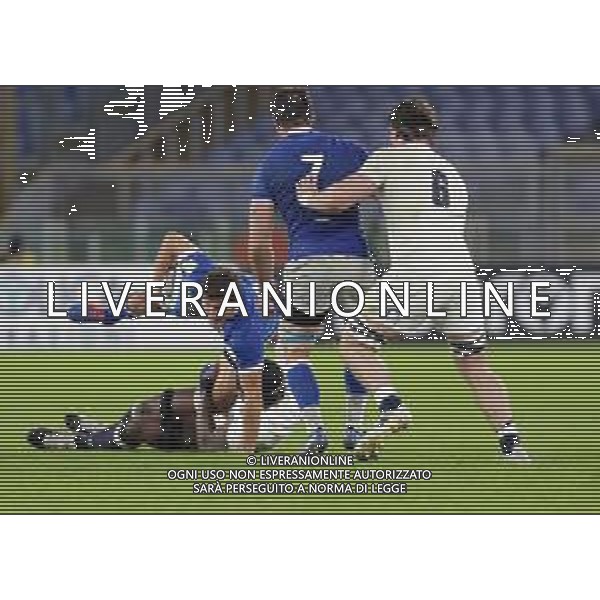 Italy vs England - Rugby Six Nations match, 31 October 2020 Stadio Olimpico, rome, Italy Photo showing: Marcello Violi (Italy) @LM/Luigi Mariani AG ALDO LIVERANI SAS