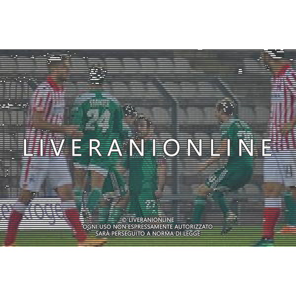 Vicenza vs Pisa - Campionato di Calcio Serie BKT 2020/2021, 31 ottobre 2020 Stadio Comunale “Romeo Menti”, Vicenza, Italia Nella foto: Robert Gucher (Pisa) festeggia il pari con i compagni @LM/Fabio Fagiolini AG ALDO LIVERANI SAS