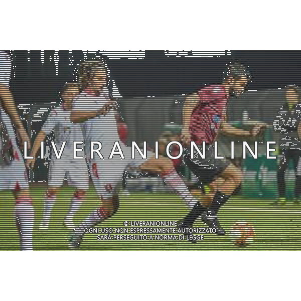 Pontedera vs Grosseto - Campionato di Calcio Serie C - Lega Pro 2020/2021, 01 novembre 2020 Pontedera, Italia Nella foto: Andrea Caponi (Pontedera) e Riccardo Cretella (Grosseto) @LM/Fabio Fagiolini AG ALDO LIVERANI SAS