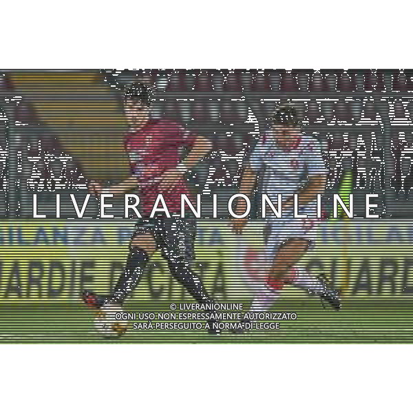 Pontedera vs Grosseto - Campionato di Calcio Serie C - Lega Pro 2020/2021, 01 novembre 2020 Pontedera, Italia Nella foto: Lorenzo Milani (Pontedera) e Erdis Kraja (Grosseto) @LM/Fabio Fagiolini AG ALDO LIVERANI SAS