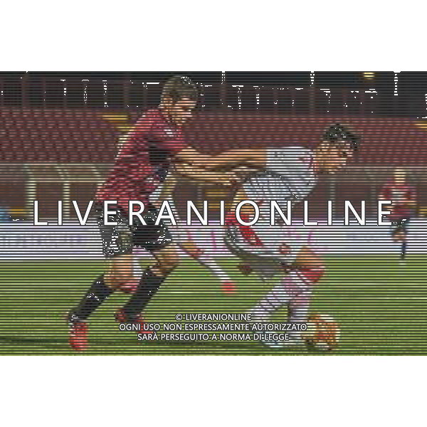 Pontedera vs Grosseto - Campionato di Calcio Serie C - Lega Pro 2020/2021, 01 novembre 2020 Pontedera, Italia Nella foto: Gianluca Barba (Pontedera) e Alessandro Sersanti (Grosseto) @LM/Fabio Fagiolini AG ALDO LIVERANI SAS