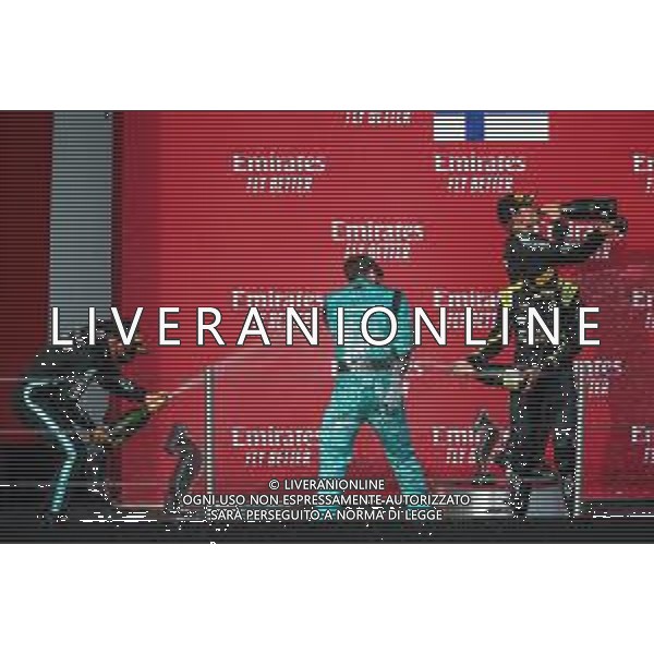 Formula 1 Emirates Gran Premio Dell\'emilia Romagna 2020, Emilia Romagna Grand Prix - Sunday - Formula 1 Championship, 01 November 2020 Autodromo Internazionale Enzo e Dino Ferrari, imola (bo), Italy Photo showing: BOTTAS Valtteri (fin), Mercedes AMG F1 GP W11 Hybrid EQ Power+, HAMILTON Lewis (gbr), Mercedes AMG F1 GP W11 Hybrid EQ Power+, RICCIARDO Daniel (aus), Renault F1 Team RS20, portrait, podium @LM/DPPI/DPPI/Joao Filipe AG ALDO LIVERANI SAS