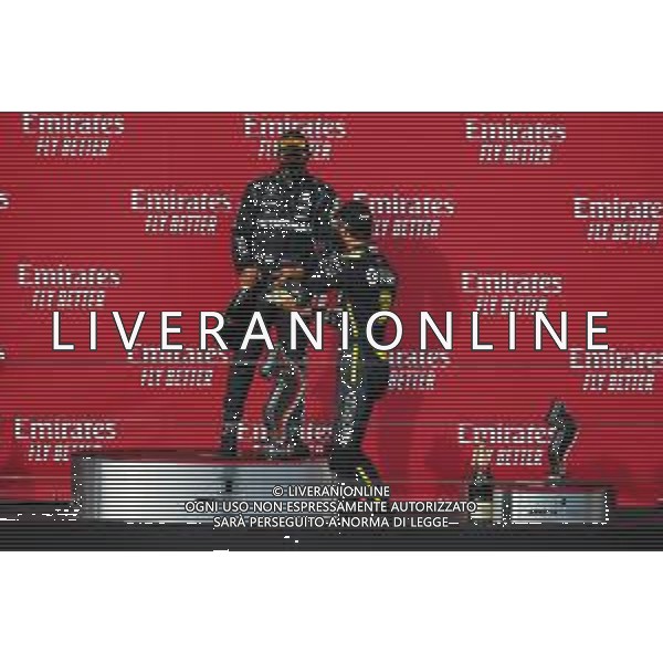 Formula 1 Emirates Gran Premio Dell\'emilia Romagna 2020, Emilia Romagna Grand Prix - Sunday - Formula 1 Championship, 01 November 2020 Autodromo Internazionale Enzo e Dino Ferrari, imola (bo), Italy Photo showing: HAMILTON Lewis (gbr), Mercedes AMG F1 GP W11 Hybrid EQ Power+, RICCIARDO Daniel (aus), Renault F1 Team RS20, podium @LM/DPPI/DPPI/Joao Filipe AG ALDO LIVERANI SAS