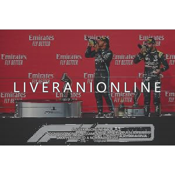Formula 1 Emirates Gran Premio Dell\'emilia Romagna 2020, Emilia Romagna Grand Prix - Sunday - Formula 1 Championship, 01 November 2020 Autodromo Internazionale Enzo e Dino Ferrari, imola (bo), Italy Photo showing: HAMILTON Lewis (gbr), Mercedes AMG F1 GP W11 Hybrid EQ Power+, RICCIARDO Daniel (aus), Renault F1 Team RS20, podium @LM/DPPI/DPPI/Joao Filipe AG ALDO LIVERANI SAS