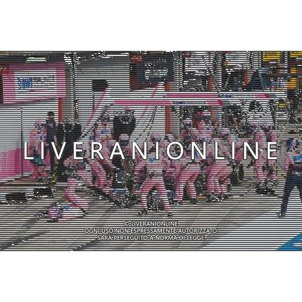 Formula 1 Emirates Gran Premio Dell\'emilia Romagna 2020, Emilia Romagna Grand Prix - Sunday - Formula 1 Championship, 01 November 2020 Autodromo Internazionale Enzo e Dino Ferrari, imola (bo), Italy Photo showing: 18 STROLL Lance (can), Racing Point F1 RP20, pit stop hitting a mechanic @LM/DPPI/DPPI/Antonin Vincent AG ALDO LIVERANI SAS