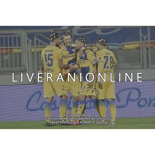 Frosinone vs Cremonese - Campionato di Calcio Serie BKT 2020/2021, 01 novembre 2020 Frosinone, Italia Nella foto: ESULTANZA GOL MARCUS ROHDEN FROSINONE @LM/Claudio Pasquazi AG ALDO LIVERANI SAS