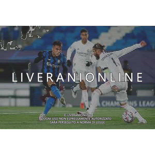 Real Madrid CF vs FC Internazionale - UEFA Champions League football match 2020/2021, 03 November 2020 Alfredo Di Stefano stadium, valdebebas near madrid, spain, Italy Photo showing: Lautaro Martinez of Inter and Sergio Ramos of Real Madrid in action @LM/DPPI/DPPI/Oscar Barroso AG ALDO LIVERANI SAS