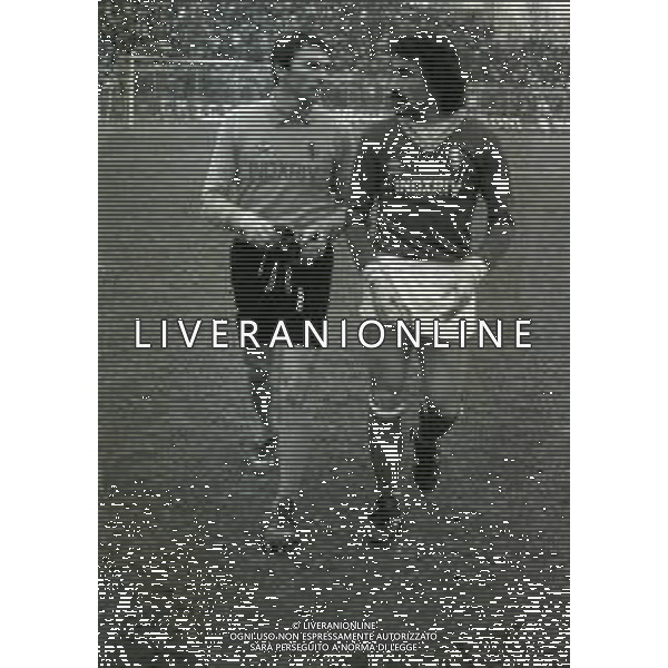 17-01-1982 CREMONA CAMPIONATO DI CALCIO SERIE B CREMONESE BRESCIA 0-0 NELLA FOTO GIORGIO PELLIZZARO E PASQUALE FANESI AG ALDO LIVERANI SAS