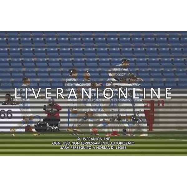 Spal - Salernitana Serie BKT 06/11/2020 nella foto: esultanza spal dopo il goal ©Claudio Zamagni/Agenzia Aldo Liverani spal celebrates after scoring a goal during Italian Serie BKT soccer match between Spal and Salernitana at Paolo Mazza Stadium in Ferrara on November 6 2020 photo credit by Claudio Zamagni/Aldo Liverani Photo Agency / AGENZIA ALDO LIVERANI SAS