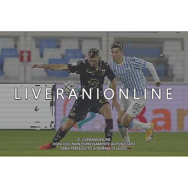 Spal - Salernitana Serie BKT 06/11/2020 nella foto: Norbert Gyomber (salernitana) luca moro (spal) ©Claudio Zamagni/Agenzia Aldo Liverani Norbert Gyömbér(salernitana) luca moro (spal) during Italian Serie BKT soccer match between Spal and Salernitana at Paolo Mazza Stadium in Ferrara on November 6 2020 photo credit by Claudio Zamagni/Aldo Liverani Photo Agency / AGENZIA ALDO LIVERANI SAS
