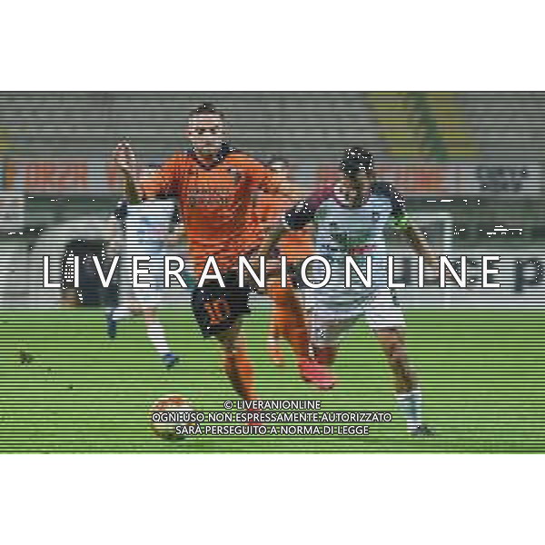 Pistoiese vs Pontedera - Campionato di Calcio Serie C - Lega Pro 2020/2021, 08 novembre 2020 Pistoia, Italia Nella foto: Alessandro Cesarini (Pistoiese) e Andrea Caponi (Pontedera) @LM/Fabio Fagiolini AG ALDO LIVERANI SAS