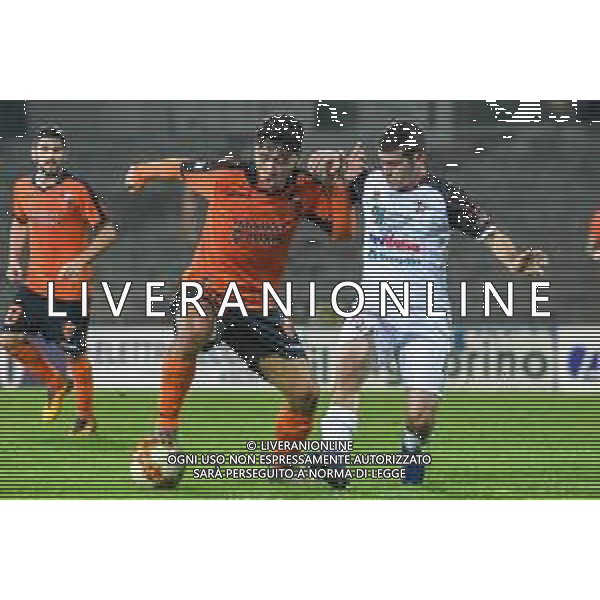 Pistoiese vs Pontedera - Campionato di Calcio Serie C - Lega Pro 2020/2021, 08 novembre 2020 Pistoia, Italia Nella foto: Pietro Tempestini (Pistoiese) e Gianluca Barba (Pontedera) @LM/Fabio Fagiolini AG ALDO LIVERANI SAS