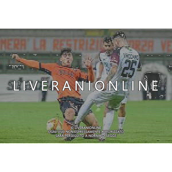 Pistoiese vs Pontedera - Campionato di Calcio Serie C - Lega Pro 2020/2021, 08 novembre 2020 Pistoia, Italia Nella foto: Pietro Tempestini (Pistoiese) e Francesco Vaccaro (Pontedera) @LM/Fabio Fagiolini AG ALDO LIVERANI SAS