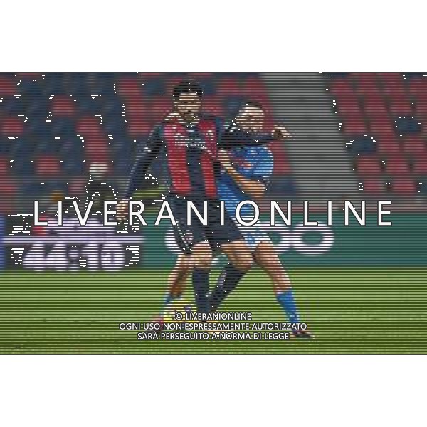 Bologna Calcio vs SSC Napoli - Italian soccer Serie A match 2020/2021, 08 November 2020 Dall&#39;Ara stadium, Bologna, Italy Photo showing: Roberto Soriano (Bologna) hampered by Kostas Manolas (Napoli) @LM/Ettore Griffoni AG ALDO LIVERANI SAS