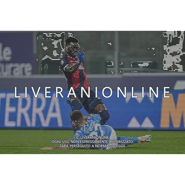 Bologna Calcio vs SSC Napoli - Italian soccer Serie A match 2020/2021, 08 November 2020 Dall&#39;Ara stadium, Bologna, Italy Photo showing: Musa Barrow (Bologna) foul on Giovanni Di Lorenzo (Napoli) @LM/Ettore Griffoni AG ALDO LIVERANI SAS
