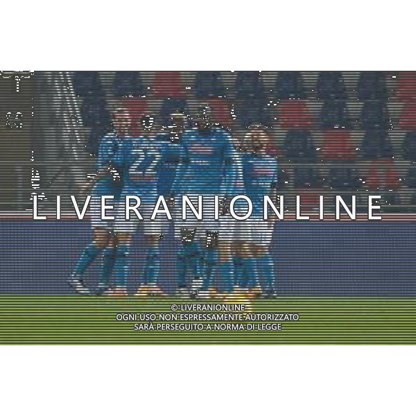 BOLOGNA - NAPOLI CAMPIONATO CALCIO SERIE A TIM 08.11.2020 NELLA FOTO Esultanza giocatori del Napoli dopo il goal di Osimhen ©Roberto Villani / AGENZIA ALDO LIVERANI SAS