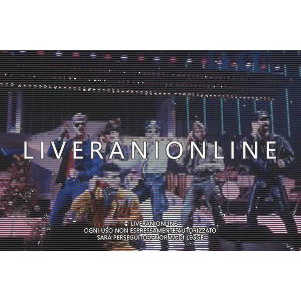 Festival di Sanremo 35a Edizione dal 7 al 9 febbraio 1985 - RETROSPETTIVA Nella Foto Il gruppo musicale dei Village People (ospiti) ©ARCHIVIO / AGENZIA ALDO LIVERANI SAS