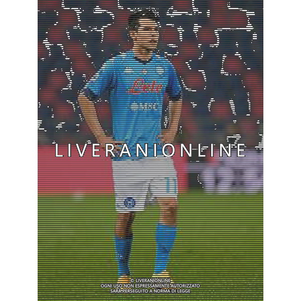 Bologna Calcio vs SSC Napoli - Italian soccer Serie A match 2020/2021, 08 November 2020 Dall&#39;Ara stadium, Bologna, Italy Photo showing: Hirving Lozano (Napoli) @LM/Ettore Griffoni AG ALDO LIVERANI SAS