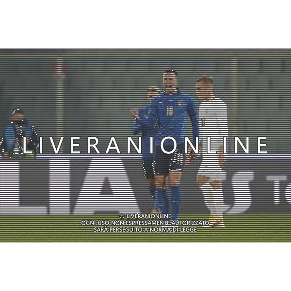 Firenze 11/11/2020 Italia - Estonia partita amichevole nella foto: esultanza Bernardeschi Federico(Italia)dopo il goal ©Claudio Zamagni/Agenzia Aldo Liverani Bernardeschi Federico(Italia)celebrates after scoring a goal during friendly soccer match between ITALY and ESTONIA at Artemio Franchi Stadium in Florence on 11 November 2020. photo credit by Claudio Zamagni/Aldo Liverani Photo Agency / AGENZIA ALDO LIVERANI SAS