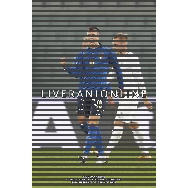 Firenze 11/11/2020 Italia - Estonia partita amichevole nella foto: esultanza Bernardeschi Federico(Italia) dopo il goal ©Claudio Zamagni/Agenzia Aldo Liverani Bernardeschi Federico(Italia) celebrates after scoring a goal during friendly soccer match between ITALY and ESTONIA at Artemio Franchi Stadium in Florence on 11 November 2020. photo credit by Claudio Zamagni/Aldo Liverani Photo Agency / AGENZIA ALDO LIVERANI SAS