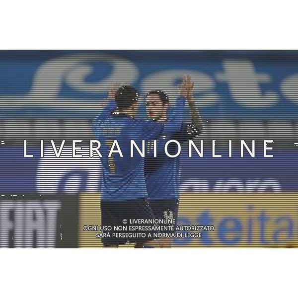 Firenze 11/11/2020 Italia - Estonia partita amichevole nella foto: esultanza Orsolini Riccardo (Italia)dopo il goal con davide calabria ©Claudio Zamagni/Agenzia Aldo Liverani Orsolini Riccardo (Italia) celebrates after scoring a goal during friendly soccer match between ITALY and ESTONIA at Artemio Franchi Stadium in Florence on 11 November 2020. photo credit by Claudio Zamagni/Aldo Liverani Photo Agency / AGENZIA ALDO LIVERANI SAS