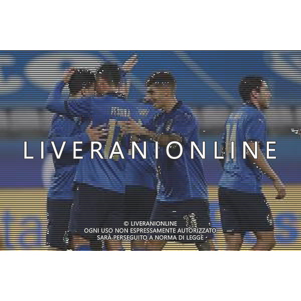 Firenze 11/11/2020 Italia - Estonia partita amichevole nella foto: esultanza italia dopo il goal di riccardo orsolini ©Claudio Zamagni/Agenzia Aldo Liverani italy celebrates after scoring a goal during friendly soccer match between ITALY and ESTONIA at Artemio Franchi Stadium in Florence on 11 November 2020. photo credit by Claudio Zamagni/Aldo Liverani Photo Agency / AGENZIA ALDO LIVERANI SAS