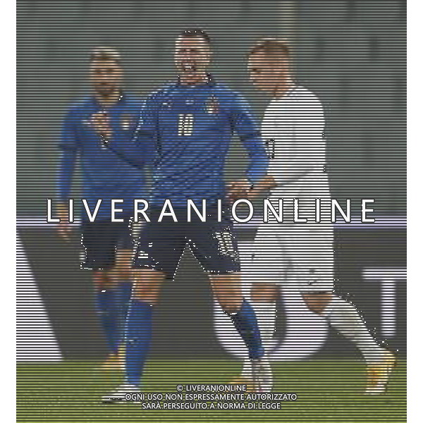 Firenze 11/11/2020 Italia - Estonia partita amichevole nella foto: esultanza Bernardeschi Federico(Italia)dopo il goal ©Claudio Zamagni/Agenzia Aldo Liverani Bernardeschi Federico(Italia) celebrates after scoring a goal during friendly soccer match between ITALY and ESTONIA at Artemio Franchi Stadium in Florence on 11 November 2020. photo credit by Claudio Zamagni/Aldo Liverani Photo Agency