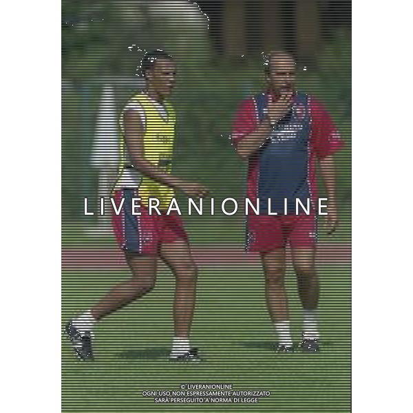 24-07-1998 ALLENAMENTO CAGLIARI CALCIO NELLA FOTO GIAN PIERO VENTURA ALLENATORE CAGLIARI E JONATHAN ZEBINA AG ALDO LIVERANI SAS