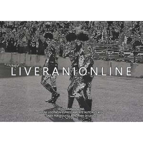 18-09-1983 MONZA CAMPIONATO DI CALCIO SERIE B MONZA TRIESTINA 3-0 NELLA FOTO ABBRACCI GIOCATORI MONZA DOPO IL GOAL AG ALDOL IVERANI SAS