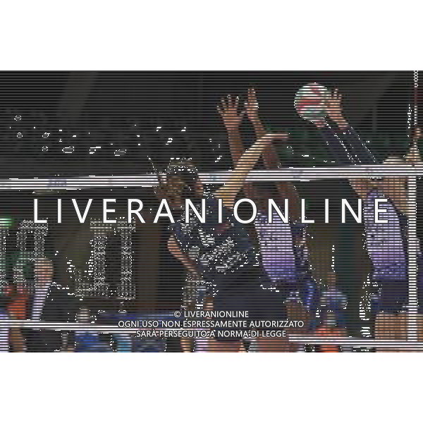 Il Bisonte Firenze vs VBC Epiu Casalmaggiore - Volleyball Italian Serie A1 Women match 2020/2021, 14 November 2020 Mandela Forum, florence, Italy Photo showing: Parternio (VBC E\'Piu Casalmaggiore) spike vs Il Bisonte block @LM/Filippo Tomasi AG ALDO LIVERANI SAS