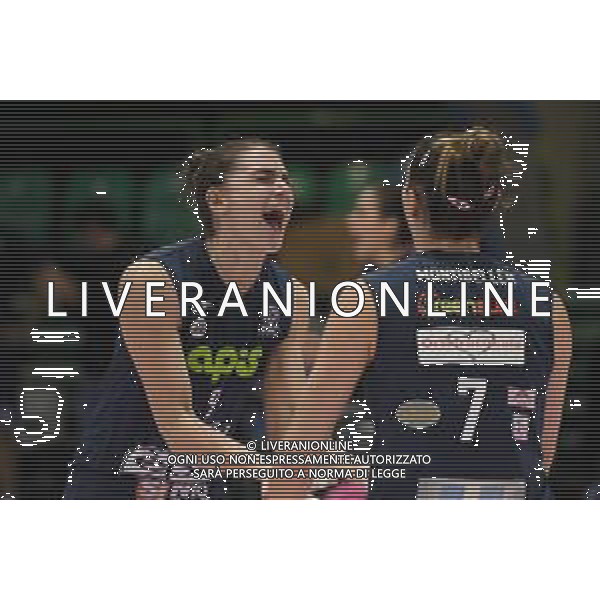 Il Bisonte Firenze vs VBC Epiu Casalmaggiore - Volleyball Italian Serie A1 Women match 2020/2021, 14 November 2020 Mandela Forum, florence, Italy Photo showing: Laura Melandri and Montibeller (VBC E\'Piu Casalmaggiore) @LM/Filippo Tomasi AG ALDO LIVERANI SAS