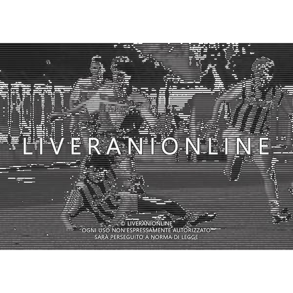 08-06-1986 MONZA CAMPIONATO DI CALCIO SERIE B MONZA ASCOLI 2-2 NELLA FOTO FULVIO SAINI E ANTONIO DELL\'OGLIO AG ALDO LIVERANI SAS